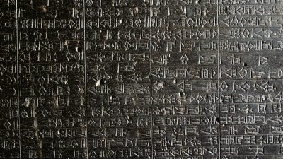Hammurabi Code in Akkadian language and written in cuneiform script