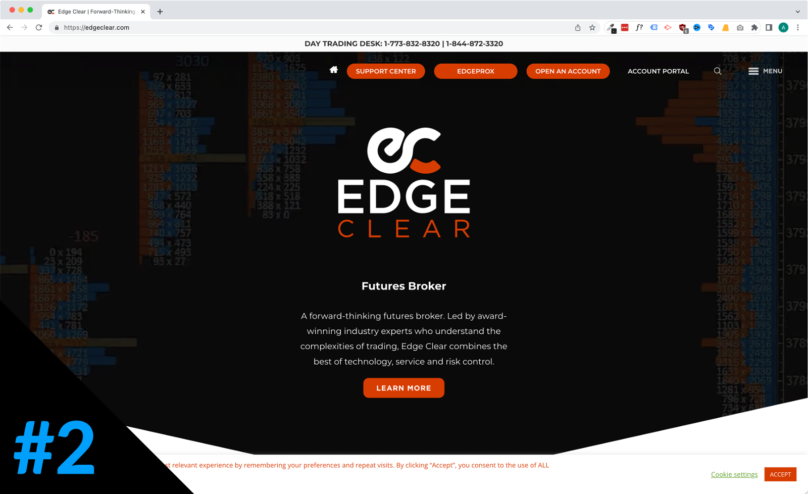 Screenshot of EdgeClear's Website with Review Rating